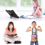 Cases for iPad 10.2 inch 9th/8th/7th Generation, Shockproof Full Body Protective Cover with 360° Hand Strap & Stand, Pencil Holder, Heavy Duty & Durable, Black