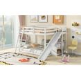 thumbnail image 4 of CoSoTower Full over Full Bunk Bed with Ladder, Slide and Shelves, White, 4 of 9