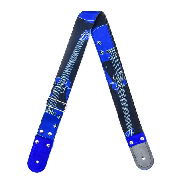 Correa para guitarra Strap o Tahali para guitarra acústica, bajo eléctrico, guitarra eléctrica Kidam Guitarra Azul