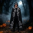 thumbnail image 3 of FASHOFT Adult Devil Wizard Halloween Costumes Black Cape Cloak Cosplay Outfit Masquerade Party Stage Performance Dress Up Halloween Costume One Size, 3 of 5