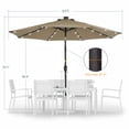 thumbnail image 2 of ACEGOSES 9ft LED Outdoor Patio Umbrellas w/ Tilt,Crank and 8 Ribs, Brown, 2 of 8