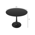 thumbnail image 4 of LeisureMod Round Dining Table Modern 40" MDF Wood Tabletop with Steel Pedestal Base for Kitchen and Living Room Bristol Series in Black, 4 of 19