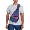 thumbnail image 6 of Lsque Violet Glitter Pattern Cross Chest Bag Diagonally – Premium Durable Front Chest Sling with Adjustable Padded Strap, High-Capacity Storage, 6 of 8