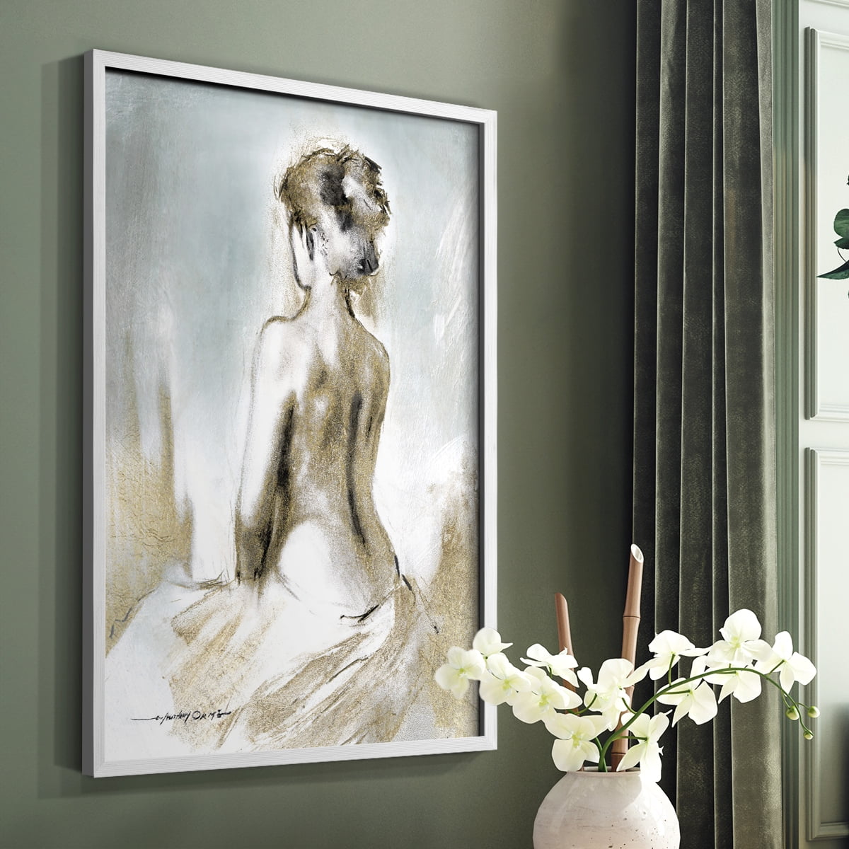 Figure in Golden Light II in Paper Solid Wood 8 x 10 Framed Print