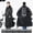 black, variant on EVA Long Raincoat: Waterproof Zipper Rain Gear for Men & Women. Reusable Poncho with Pants, Portable Outdoor Travel Rain Jacket