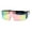 Black Pink Peach Mirror, variant on Mens Mirrored Flat Top Windbreaker Side Visor Square Shield Sunglasses Black Orange Mirror
