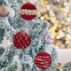 thumbnail image 5 of Adornos navideños, regalos navideños, bolas navideñas flocadas de 8 cm, bolas colgantes de plástico con purpurina, juego de nueve bolas decorativas para árbol de Navidad., 5 of 6