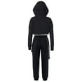 thumbnail image 2 of CHICTRY Girls 3Pcs Jazz Hip Hop Dance Suit Costume Juniors Youth Hoodie Vest with Pants Set Black 14, 2 of 5