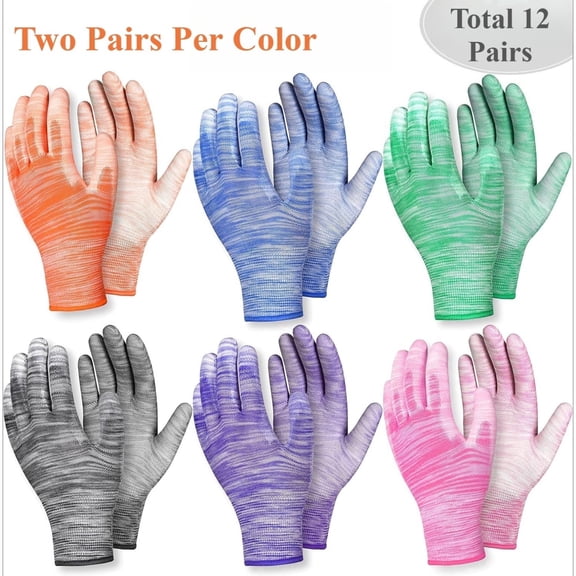 6 Pairs Gardening Gloves for Women - Breathable Rubber Coated Garden Gloves, Multi-purposes Gardening Gloves