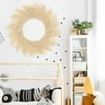 thumbnail image 6 of TETOU Artificial Pampas Grass Wreath, 26" Faux Pampas Grass Decor for All Seasons Home Boho Fall Modern Decoration - Beige, 6 of 11