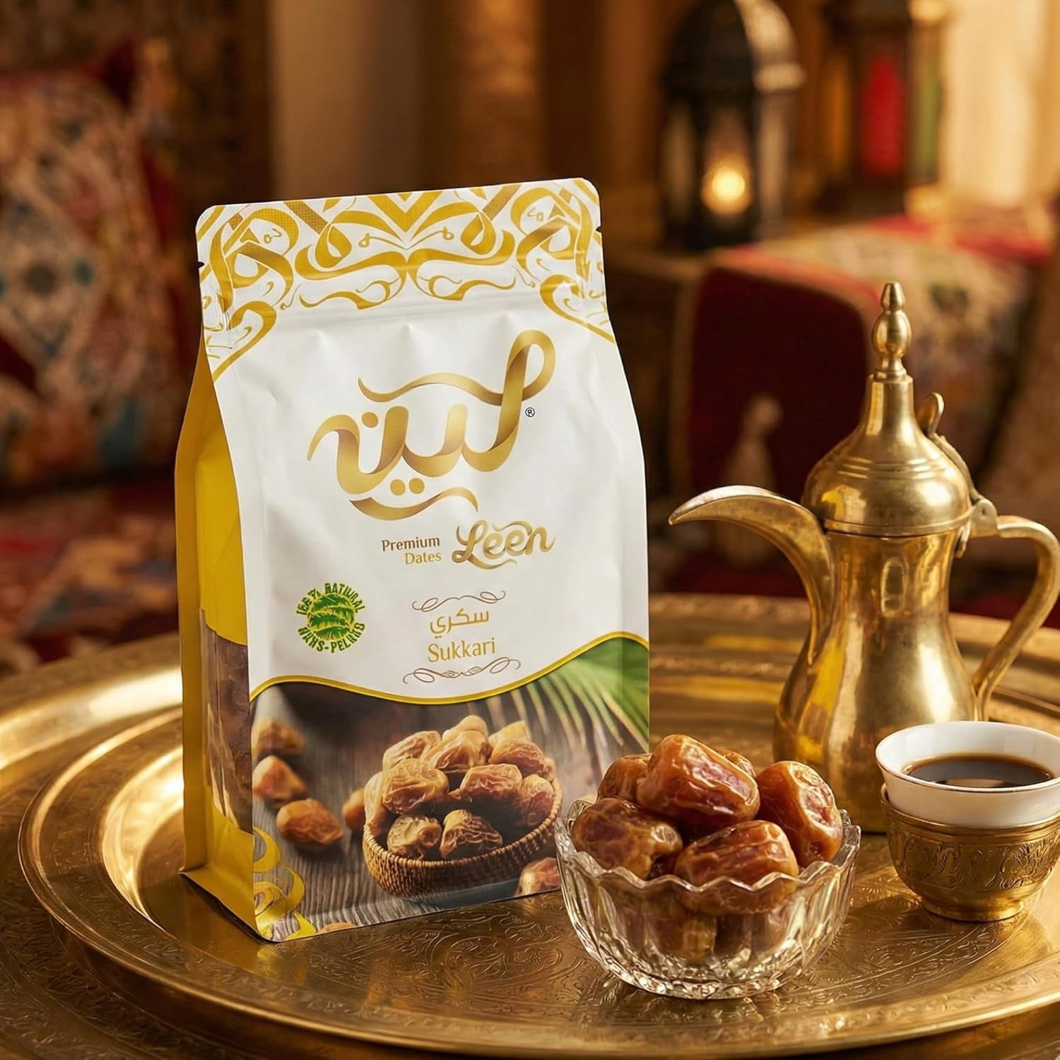 Leen Premium Sukkari Dates 400 g– Soft Naturally Sweet Saudi Arabian Dates, Fresh Whole Tamr Snack, No Added Sugar, High Fiber Energy Fruit