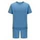 thumbnail image 5 of Conjunto de Pantalones Cortos Deportivos para Hombres, Cuello Redondo de Manga Corta de Moda para el Desgaste Casual Y de Playa, Traje de Poliéster Suave, 5 of 9
