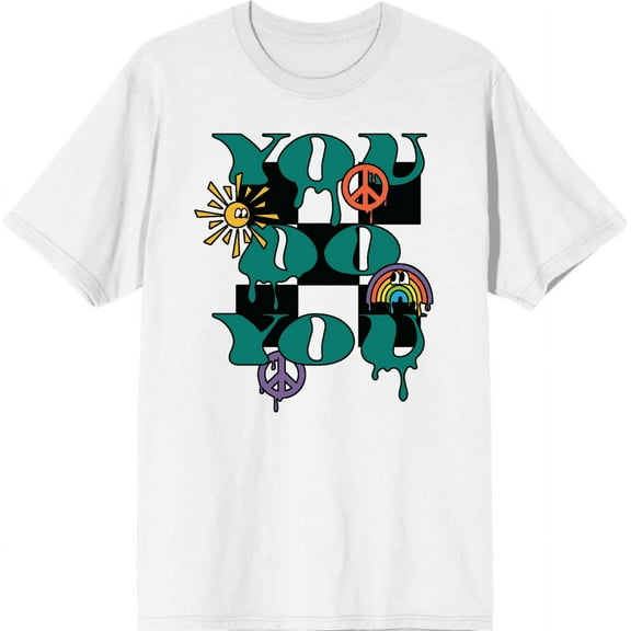 You Do You Adult White Crew Neck Short Sleee Tee-Medium