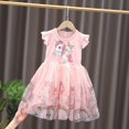 thumbnail image 3 of Vestido de niña de dibujos animados de verano 2024, moda de Frozen para niños, princesa Elsa, niña pequeña, manga corta, lindos vestidos de fiesta de malla, 3 of 5