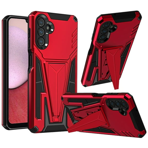 For Samsung Galaxy A14 5G Heavy Duty Hybrid Built-in Kickstand Rugged Shockproof Military Grade Dual Layer PC Armor Cover ,Xpm Phone Case [ Red ]