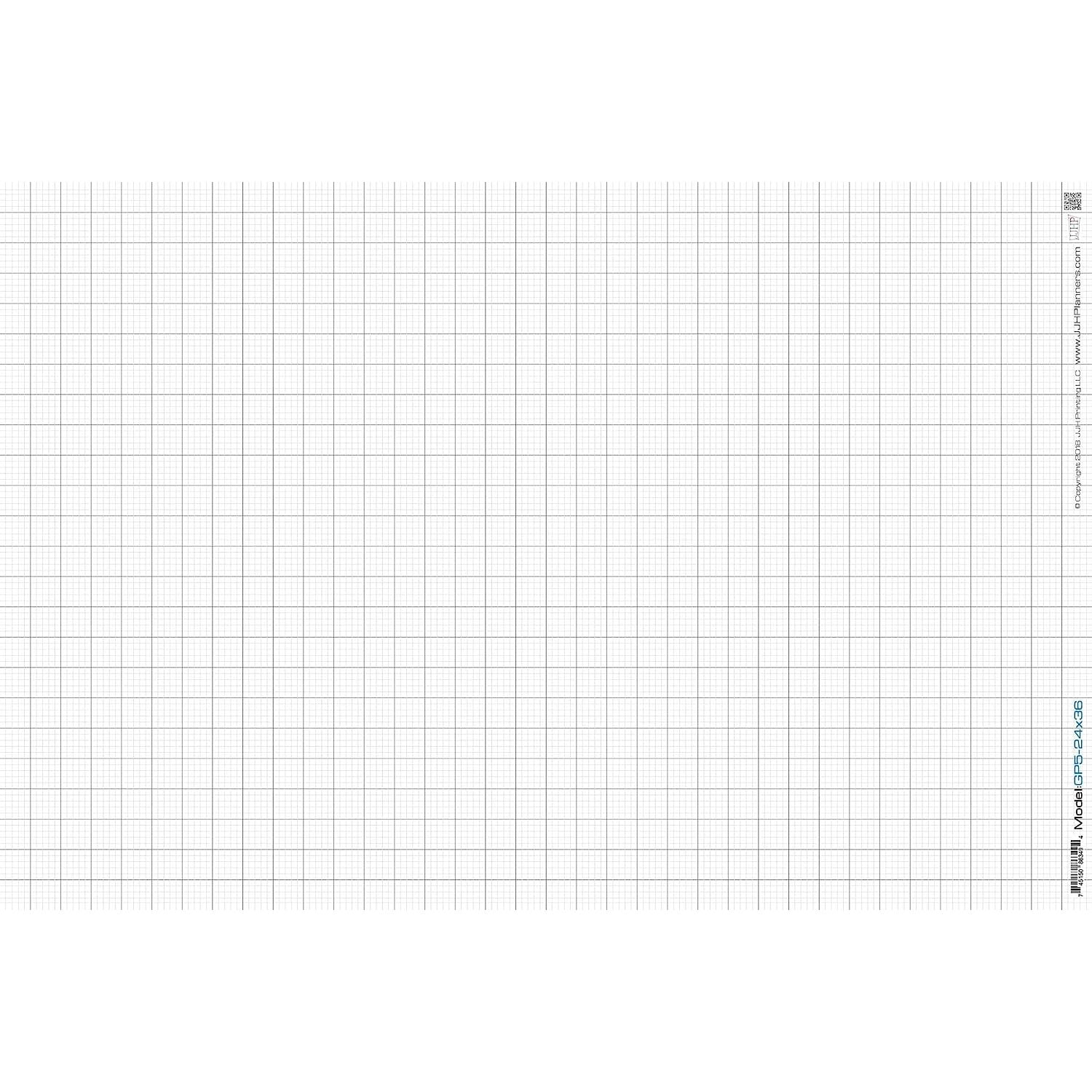 ZQRPCA Laminated Blank 24" x 36" Large Graph Paper 1" and 1/5