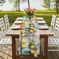 thumbnail image 4 of Rustic Lemon Vases 70 Inch Table Runner, Vintage Botanical Wooden Farmhouse Dresser Scarf Cotton & Linen Tablerunner for Dining/Kitchen Island/Holiday Party Décor 13" x 70", 4 of 9
