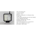 thumbnail image 3 of Led Spot Beam Luces De Trabajo Cuadradas Suv Tractor Truck Lámpara Para Vehículos De 12V 24V A Prueba De Agua 48W 6500K Minnieouse HA021147-00, 3 of 5