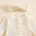 thumbnail image 4 of Akiihool Long Sleeve Newborn Bodysuit Baby Bodysuits Organic Cotton Baby Long Sleeved Baby Boys Girls Clothes Soft Newborn Infant Romper (Beige,6-12 Months), 4 of 4
