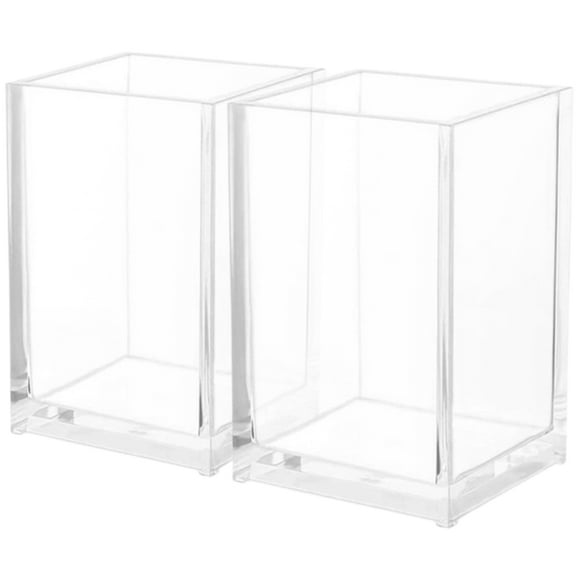2Pcs Makeup Brush Holders Dresser Make Up Holders Acrylic Makeup Brush Organizers
