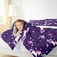thumbnail image 4 of Manfei Cute Cartoon Unicron Bedding Comforter Set,Planet Stars Print Twin Comforter Sets,Purple White Pink Bedding Set For Girls,Luxury Bedroom Decor Reversible,2 Pieces, 4 of 8