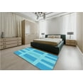 thumbnail image 4 of Ahgly Company Indoor Round Patterned Bright Turquoise Blue Area Rugs, 6' Round, 4 of 6