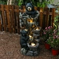 thumbnail image 4 of 40.16" H 5 Tier Outdoor Fountain Black Bears Climbing Tree Garden Water Fountain Outdoor Water Feature Resin for Farmhouse Patio Yard Deck Home Lawn Porch House Relaxation Exterior Balcony, 4 of 6