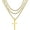 Gold, variant on 3Pcs Set Cross Necklace for Men, Mens Cross Necklace Cross Chain Layered Stainless Steel Rope Figaro Chains for Women Gold Silver Black (20inch/22inch)