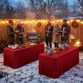 thumbnail image 3 of Table Skirts HolidayIdeas, spandex rojo, paquete de 4 unidades para mesa de 4 pies, 3 of 8