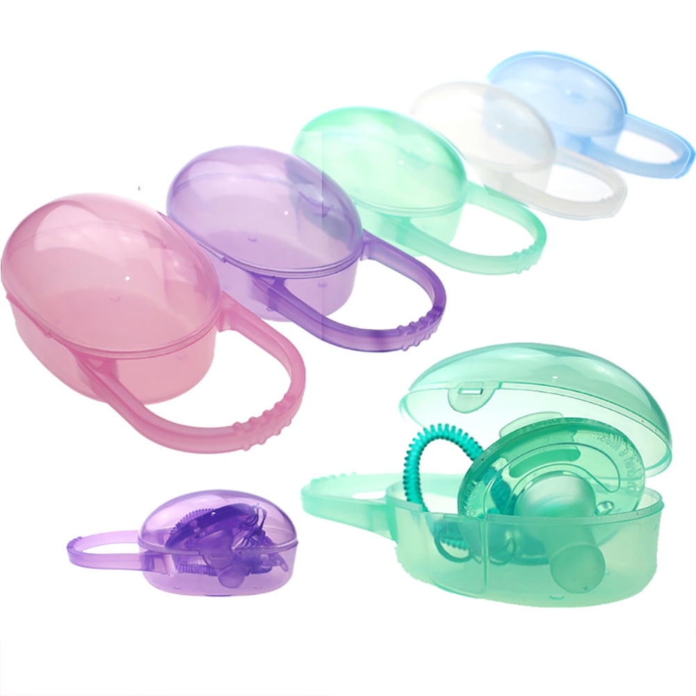 Portable Baby Infant Teether Case Holder Pacifier Chain Storage Box Clear Travel 