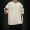 thumbnail image 1 of Nueva camiseta de verano para hombre, camiseta lisa a la moda para hombre, camisetas de gran tamaño de Hip Hop de manga corta informales de algodón para hombre, ropa de calle, camisetas superiores, 1 of 5