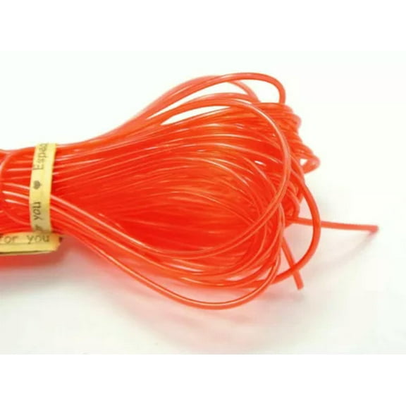 U8MO 10 Meters Transparent 2mm Hollow Tubing Jewelry Cord Cover Memory Wire Craft DIY-Transparent Red