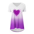 thumbnail image 4 of Soki Women's Raglan Short Sleeve V Neck Tops Printed Short Front Long Back, 4 of 4