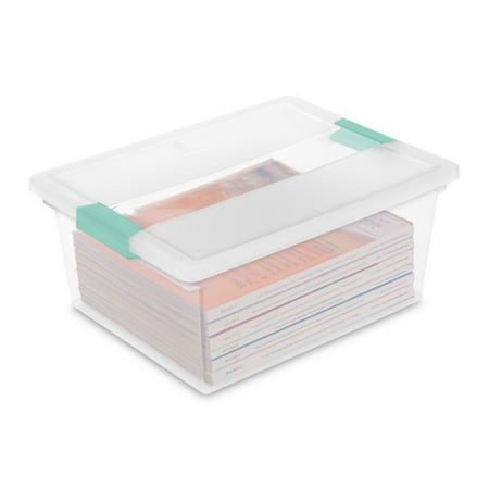 Sterilite - Plastic Deep Storage Container Bin with Latching Lid (4 Pack)