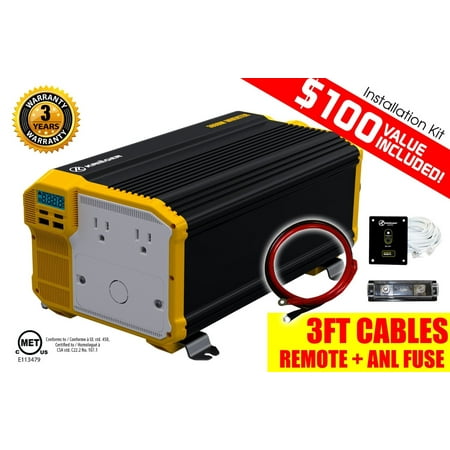 - KRIEGER® 3000 Watt 12V Power Inverter, Dual 110V AC outlets, Automotive back up power supply for refrigerators, microwaves, coffee makers, Chainsaws, vacuums, power tools. MET approved to UL and CSA.