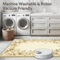 thumbnail image 5 of ODIKA 4'x6' Machine Washable Non-Slip Area Rug, Heritage Blossom Entryway Beige High Traffic Rug, Beige, 44810, 5 of 7