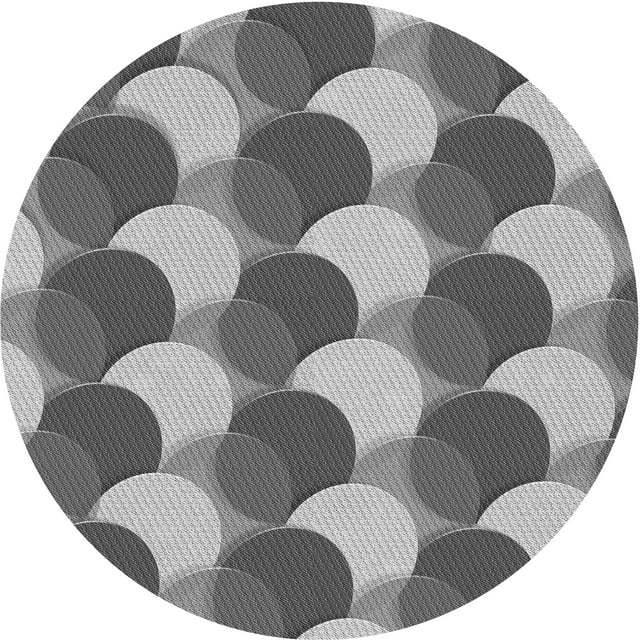 Ahgly Company Tapis Rond Lavable en Machine Intérieur Transitionnel Gris Nuage Gris, 3 Pieds Rond
