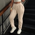 thumbnail image 5 of Nestiefly Women's Plus Size Baggy Sweatpants High Waisted Drawstring Straight Leg Comfy Relaxed Joggers Lounge Pants Khaki M, 5 of 8