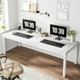 thumbnail image 3 of Tribesigns 78.7 inches Extra Long Computer Desk 2 Person, Extra Wide Double Office lndustrial Writing Workstation with Adjustable Foot Pads for Home Office Table, White, 3 of 5