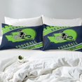 thumbnail image 4 of Erosebridal Football Helmet Print King Sheet Sets, Sports Theme Bedding King Size , Seattle, Navy Green, 4-Piece (Top Sheet, Fitted Sheet, Pillowcase), 4 of 6