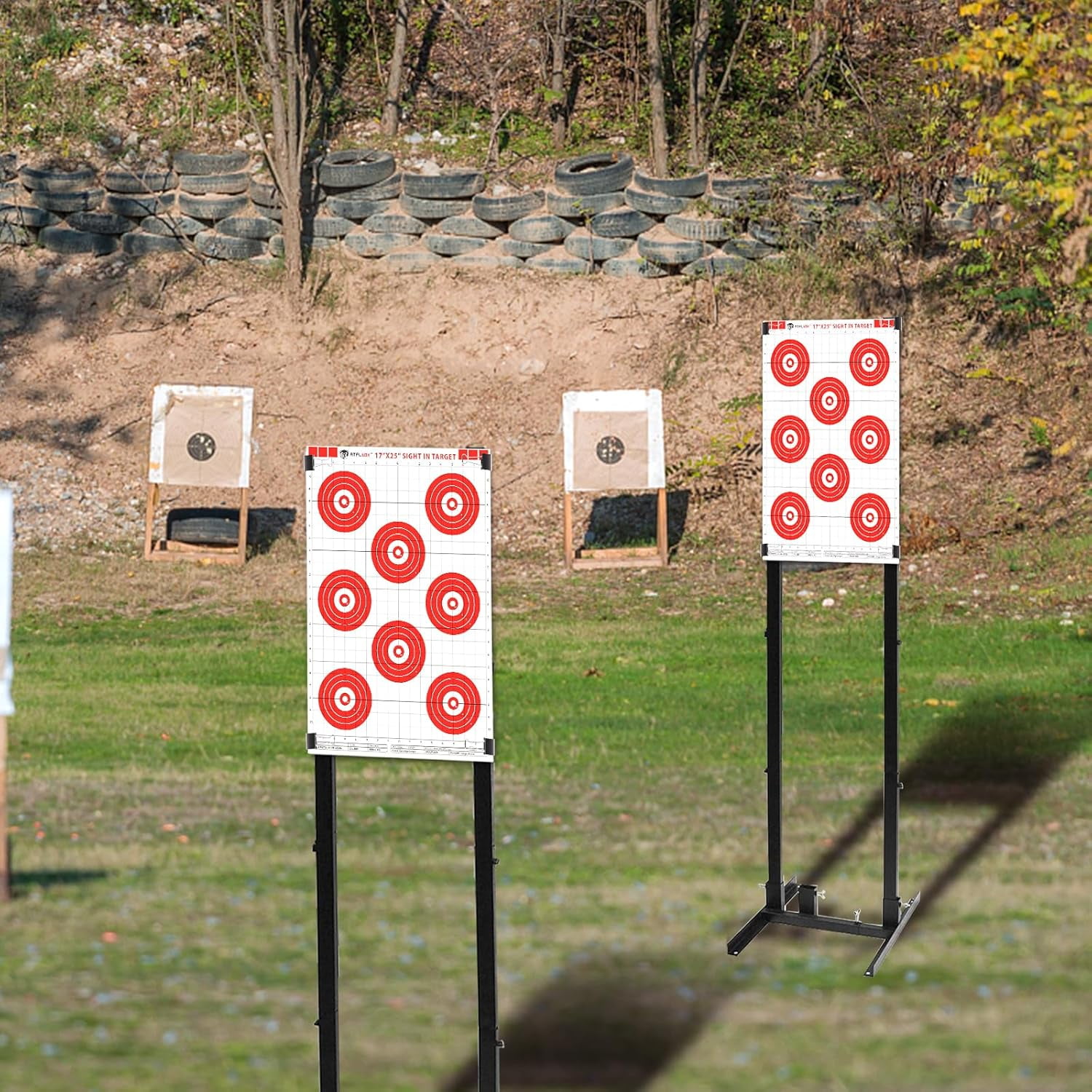 Sight in Shooting Range Paper Target, 17X25 Inch Paper Red Bullseye Shooting Targets Suitable for Handgun, Rifle, Pellet Gun, Airgun, BB Guns, Airsoft