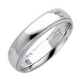 thumbnail image 1 of 14k Solid White Italian Gold Comfort Fit Plain Milgrain Wedding Band 5mm, 1 of 2