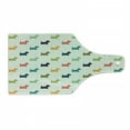 thumbnail image 1 of Dog Lover Cutting Board, Polka Dotted Animal Silhouettes English Terriers Abstract Pattern Image, Decorative Tempered Glass Cutting and Serving Board, Wine Bottle Shape, Multicolor, by Ambesonne, 1 of 1