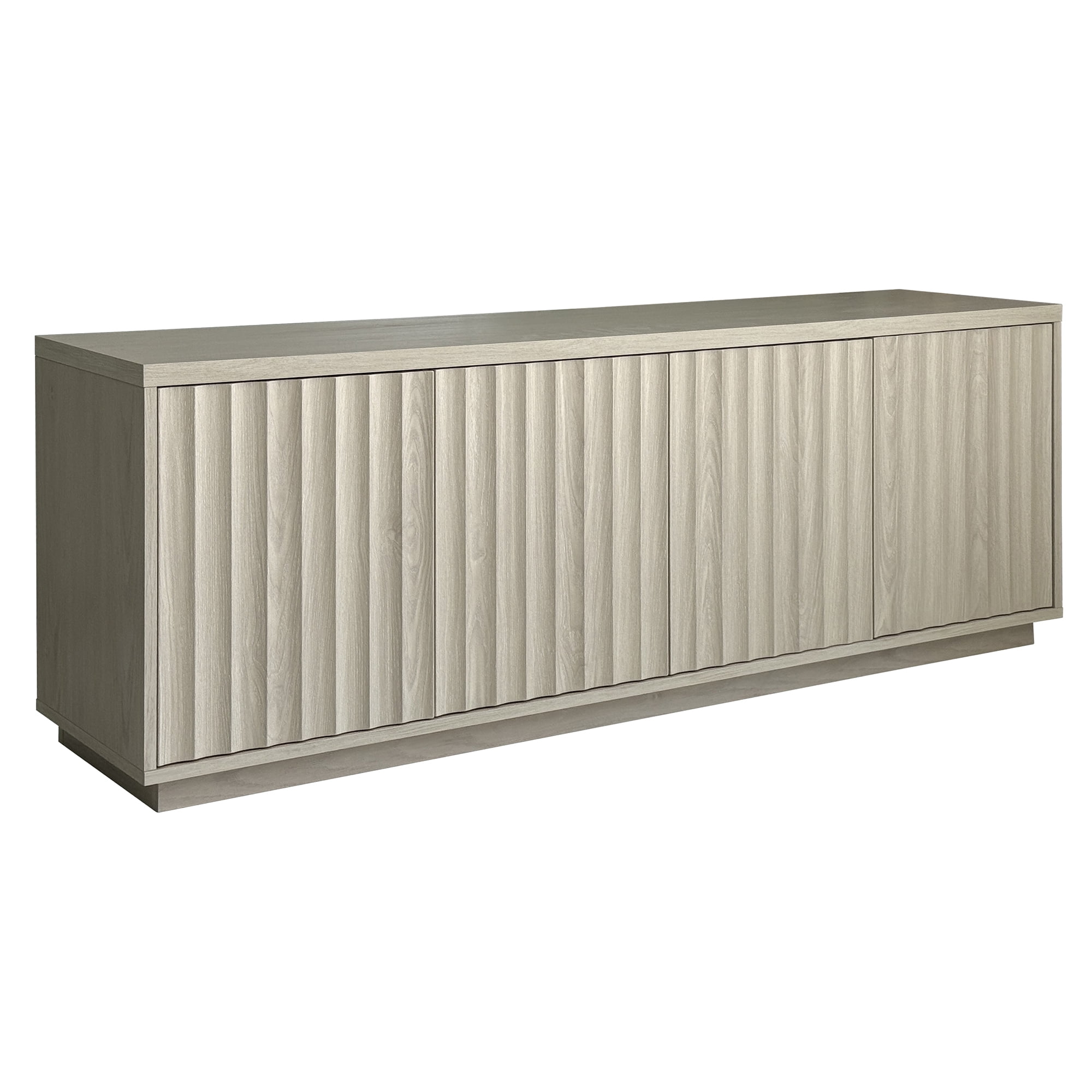 Bourne Rectangular Fluted TV Stand for TV's up to 75" in Alder White