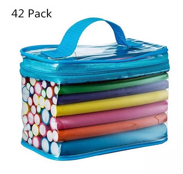 42 Pack 7' Flexible Curling Rods Heatless Hair Curlers Rollers Flexi Rods Foam Rods for Short, Medium and Long Hair