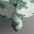 thumbnail image 3 of Light Green Christmas Tree and Snow Pattern Rectangle Tablecloth 60"x84",Waterproof Polyester Rectangle Table Cloth, Wipeable Spillproof Polyester Tablecloth for Dining, Camping, Indoor and Outdoor, 3 of 5