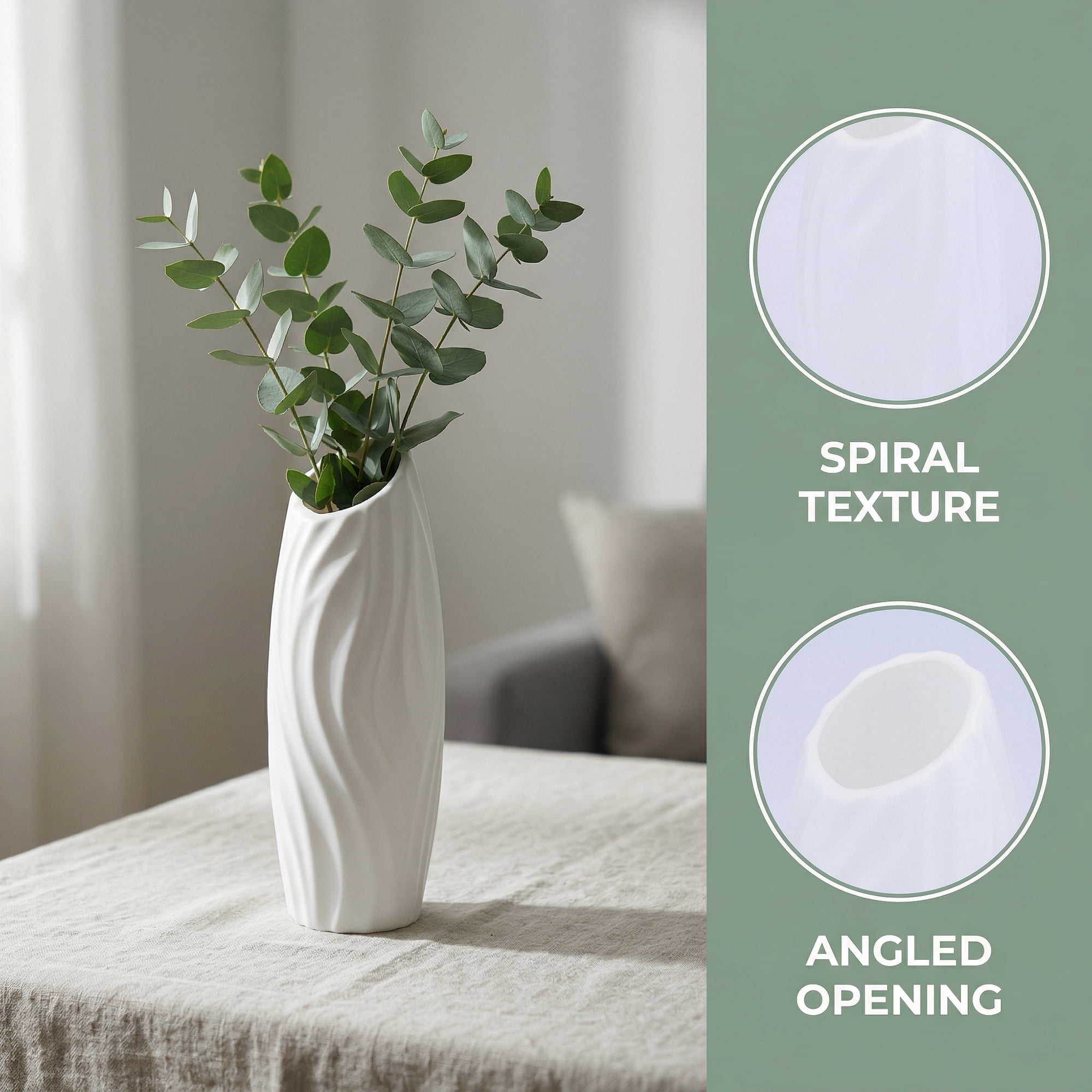 Unique Bargains Bud Vase for Single Stem Roses Plastic Vase White 2.8"L x 2.8"W x 7.9"H