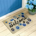thumbnail image 2 of Evil Eye Doormat Psychedelic Evil Eye Welcome Mat Low-Profile Non-Slip Throw Rug for Porch Front Door Floor Indoor Outdoor Entrance Decor Burlap 17 X 30 Inch, 2 of 6