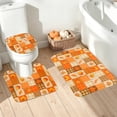 thumbnail image 5 of FRAMICS Fall Pumpkin Shower Curtain Sets with Non-Slip Rugs and Hooks, 16-Piece Thanksgiving Leaves Plaid Bathroom Sets, Waterproof Fabric Orange Bathroom Decor Set, 5 of 10