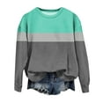 thumbnail image 3 of Fall Clothes for Women Plus Size Women's Fashion Round Neck Pullover Long Sleeve T-Shirt Patchwork Printed Top, 3 of 4